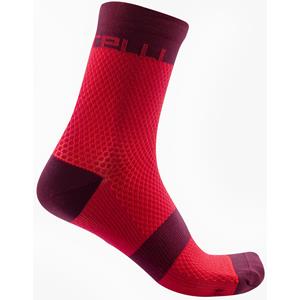 Castelli Women's Velocissima 12 Cycling Socks SS23 - Persian Red-Bordeaux}