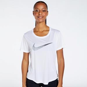 Nike Dri-FIT One Hardlooptop met korte mouwen voor dames - Wit