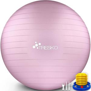 Tresko  Fitnessbal, Yogabal Met Pomp - Diameter 55 Cm - Princesspink