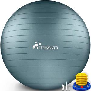 Tresko Fitnessbal, Yogabal Met Pomp - Diameter 55 Cm - Grey Blue