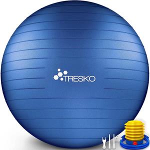 Tresko Fitnessbal, Yogabal Met Pomp - Diameter 55 Cm - Indigoblue
