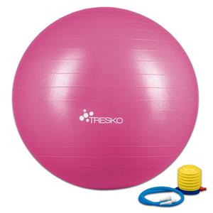 Tresko  Fitnessbal - Yogabal Met Pomp - Trainingsbal - Pilates - Gymbal - Diameter 85 Cm - Roze