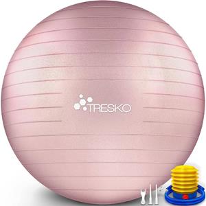 Tresko Fitnessbal, Yogabal Met Pomp - Diameter 85 Cm - Rose-gold