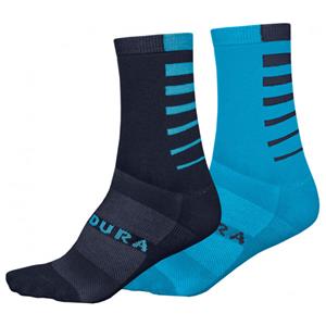 Endura Coolmax Striped Cycling Socks 2 pcs. Black/Blue