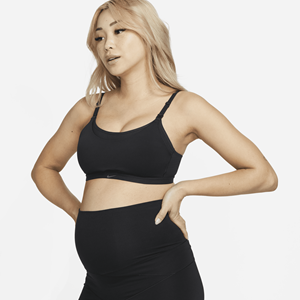 Nike Alate (M) sport-bh voor borstvoeding met lichte ondersteuning en lichte voering (zwangerschapskleding) - Zwart