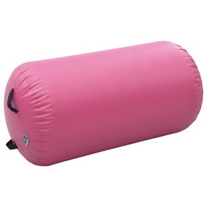 vidaXL Gymnastiekrol met pomp opblaasbaar 120x75 cm PVC roze