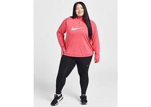 Nike Plus Size Swoosh 1/4 Zip Top - Pink- Dames