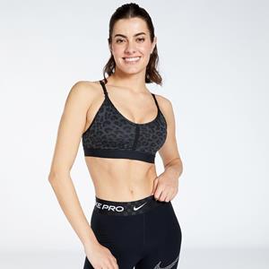 Nike Sport-BH "Indy Womens Light-Support 1-Piece Pad V-Neck Leopard Print Bra"