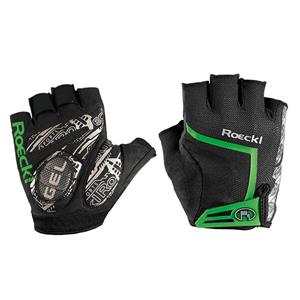 Roeckl Isaga, zwart-groen handschoenen, voor heren, Fietshandschoenen, W
