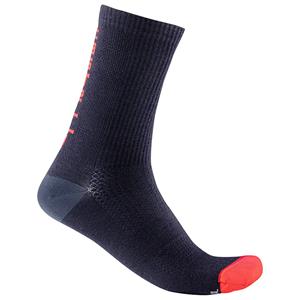 Castelli Bandito Wool 18 Sock Savile Blue/Red L/X
