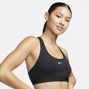 Nike Swoosh Light Support niet-gewatteerde sport-bh - Zwart