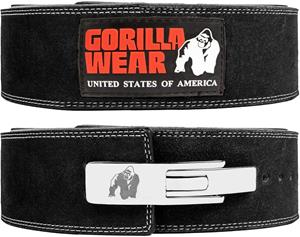 Gorilla Wear 4 Inch Leren Lever Lifting Belt - Zwart/M