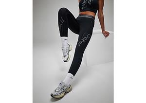 Nike Pro 7/8-legging met halfhoge taille en graphic voor dames - Black/Iron Grey- Dames