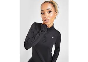 NIKE Dri-FIT Swift Element UV 1/4-Zip Laufshirt Damen 010 - black/reflective silv