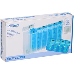 Comfort Aid Medicijnen doos/pillendoos 7 daags Engels blauw 20 cm -