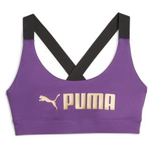 PUMA Mid Impact FIT Sport-BH Damen 99 - purple pop/puma gold