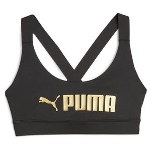 PUMA Mid Impact FIT Sport-BH Damen 56 - PUMA black/PUMA gold