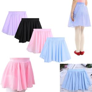 IEFiEL Kids Girls Ballet Dance Skirts Chiffon Mini Pull-On Wrap Skirt Ballerina Dress-up Costume Party Tutu