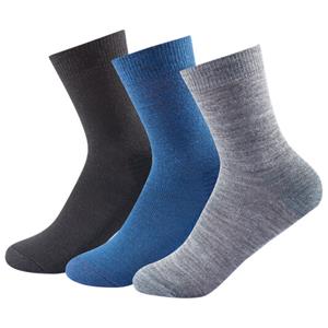 Devold  Daily Medium Kid Sock 3-Pack - Merinosokken, grijs/blauw