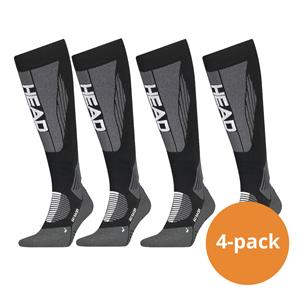 HEAD Skisokken Unisex Racer Kneehigh 4-pack Black/White