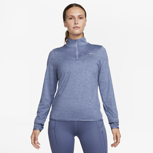 Nike Dri-FIT Swift UV hardlooptop met korte rits voor dames - Blauw