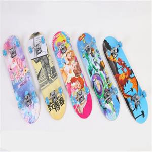 Reeqhx Four-wheel Double Rocker Skateboard Cartoon Skate  Board With Luqiuhxous Wheel For Beginners