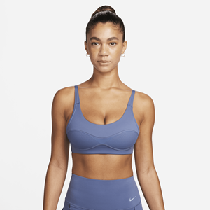 Nike Indy City Essential licht gevoerde sport-bh met lichte ondersteuning - Blauw