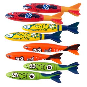 Benson Duikspeelgoed torpedos - 8-delig - gekleurd - kunststof -
