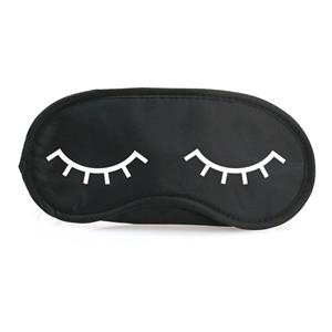 Slaapmasker met slapende oogjes zwart/wit -
