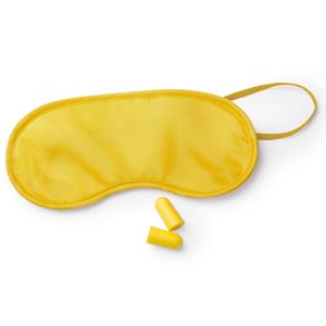 Slaapmasker geel met oordoppen -
