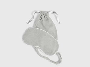 Yumeko Slaapmasker jersey white grey 100% biologisch en fairtrade katoen, jersey katoen (gebreid)