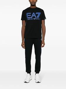 Ea7 Emporio Armani logo-print cotton track pants - Zwart