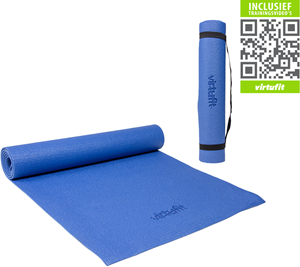 VirtuFit Yogamat Met Draagkoord - 183 x 61 x 0.3 cm - Blauw - Gratis Trainingsvideo's