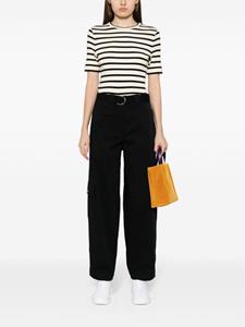 Lacoste high-waisted wide-leg cargo trousers - Zwart