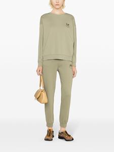 PINKO Love Birds embroidered cotton track pants - Groen