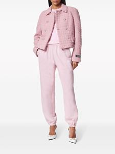 Versace logo-embroidered cotton track pants - Roze