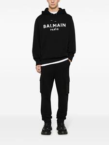 Balmain logo-print cotton track pants - Zwart