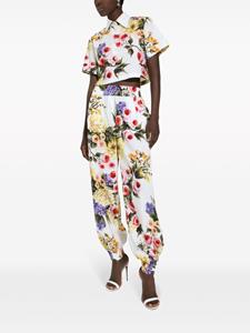 Dolce & Gabbana Katoenen trainingsbroek met bloemenprint - Wit
