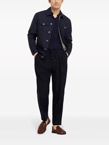 Brunello Cucinelli drawstring-waist linen trousers - Zwart