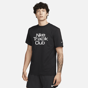 Nike Track Club hardlooptop met korte mouwen en Dri-FIT voor heren - Zwart