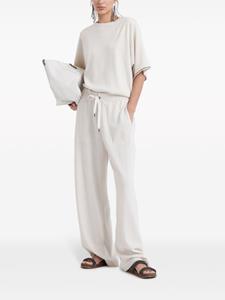 Brunello Cucinelli wool-cashmere wide-leg trousers - Wit