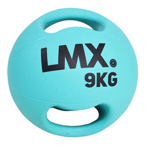 Lifemaxx LMX Medicijn bal - Double Handle Medicine Ball - 9 kg - Blauw