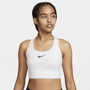 Nike Swoosh Medium Support padded lange sport-bh - Wit