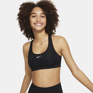 Nike Swoosh Sport-bh voor meisjes - Zwart