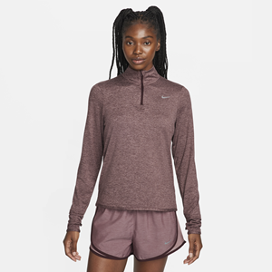 Nike Swift hardlooptop met korte rits en UV-bescherming voor dames - Rood