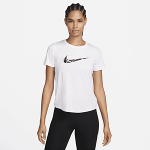 Nike One Swoosh Dri-FIT hardlooptop met korte mouwen voor dames - Wit