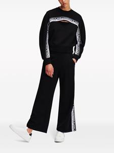 Karl Lagerfeld logo-tape wide-leg trousers - Zwart