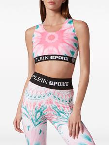 Plein Sport Bh met logoband en tie-dye print - Roze