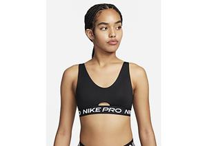 Nike Indy Plunge padded sport-bh met medium ondersteuning - Black/White/White- Dames