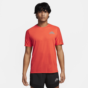 Nike Trail Solar Chase hardlooptop met korte mouwen en Dri-FIT voor heren - Oranje